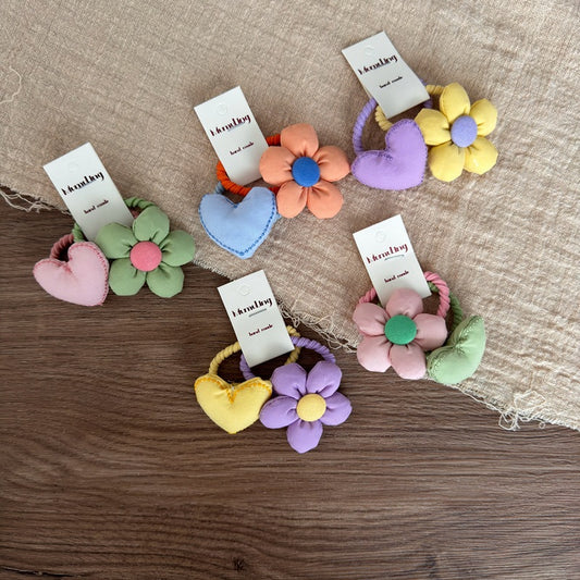 Colorful Flower Children's Hair Ties Cute Fabric Accessories