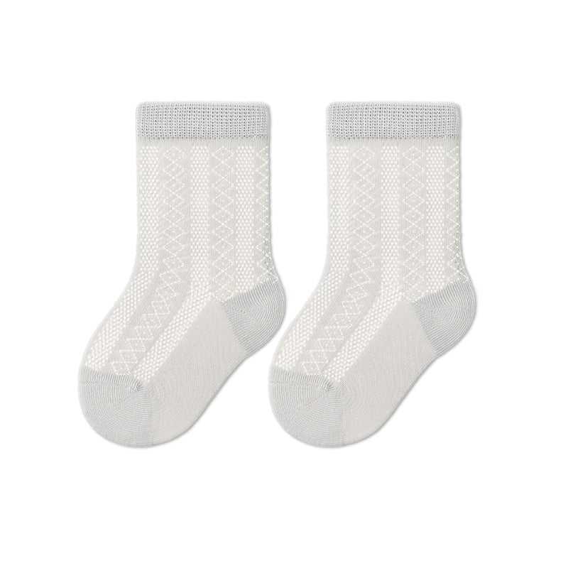 Baby Cotton Socks Breathable Mid-Calf Socks for Boys and Girls