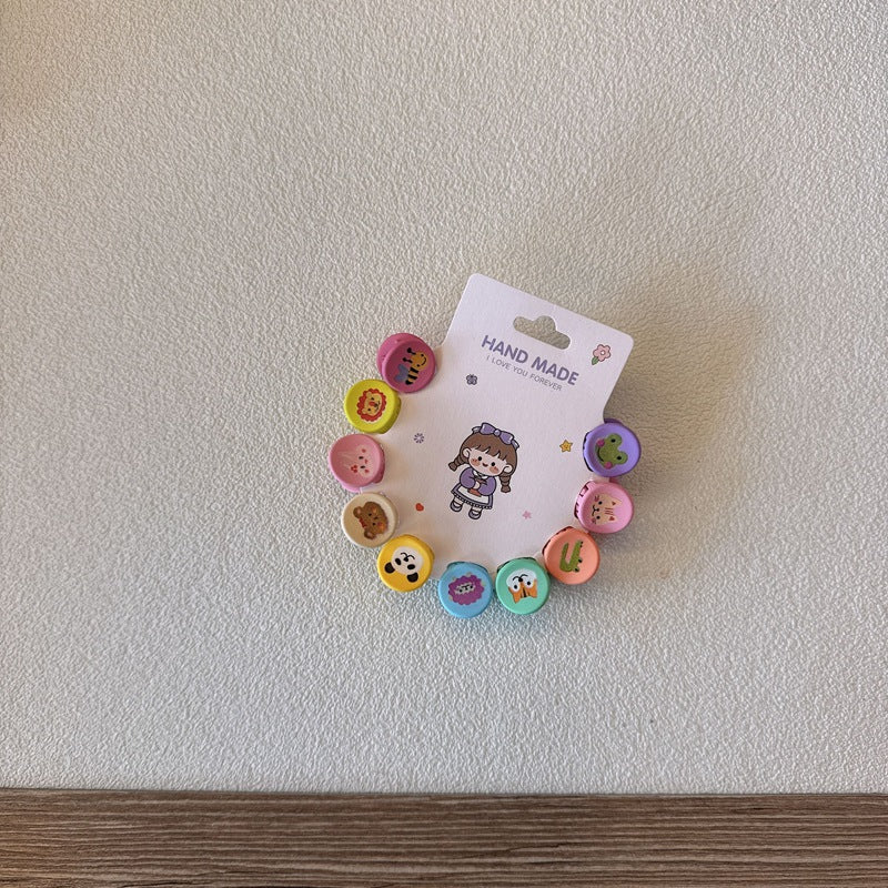 10-Pack Floral Themed Children's Hair Clips for Girls