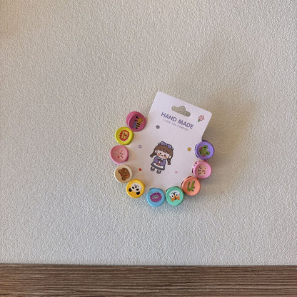 10-Pack Floral Themed Children's Hair Clips for Girls
