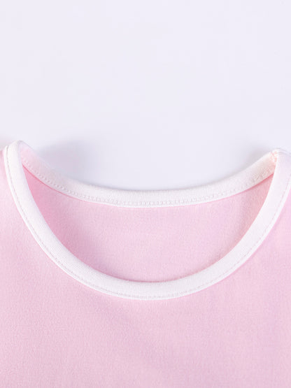 Summer Girls' Cartoon Two-Piece Outfit