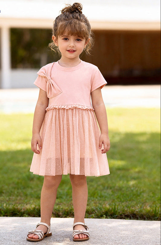 Simple Summer Cotton Dress for Toddler Girls
