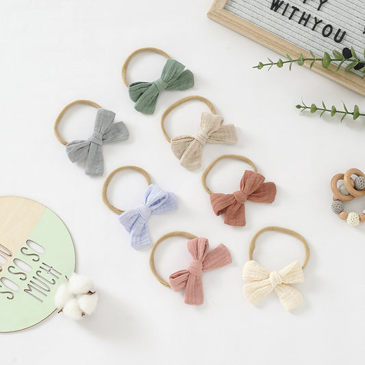 Organic Cotton Baby Headband With Bow Cute Infant Hair Accessory