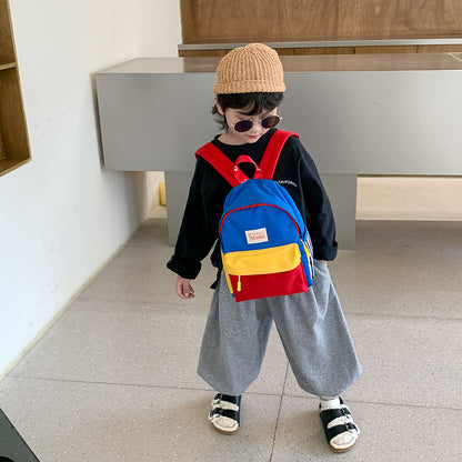 Kids' Colorful Canvas Backpack Lightweight School Bag