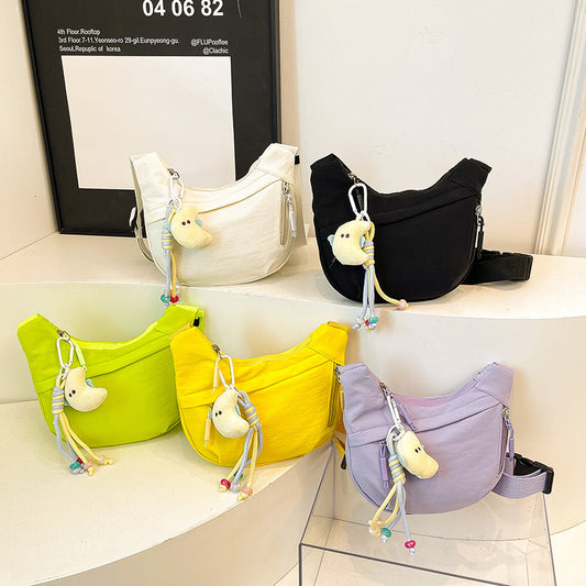 Casual Unisex Kids Shoulder Bag Simple Solid Color
