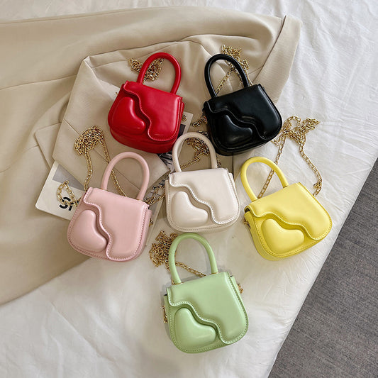 Trendy Mini Crossbody Bags for Kids with Heart Details