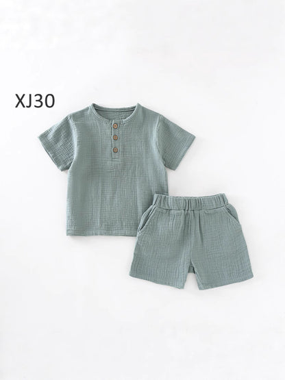 Comfortable Breathable Short Sleeve Short Set for Kids