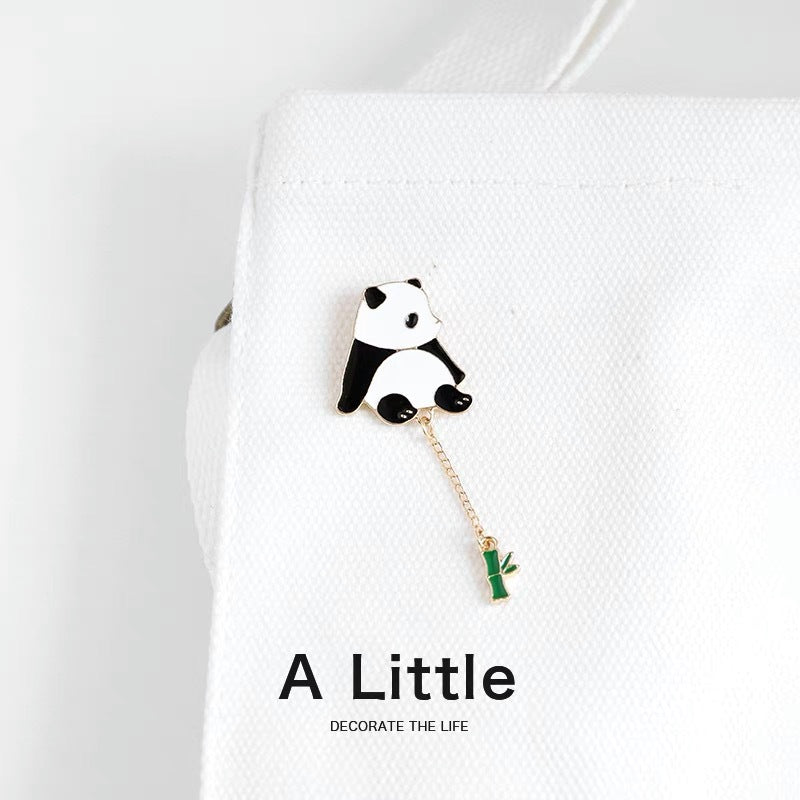 Cute Panda Plush Brooch Cartoon Animal Pin for Girls