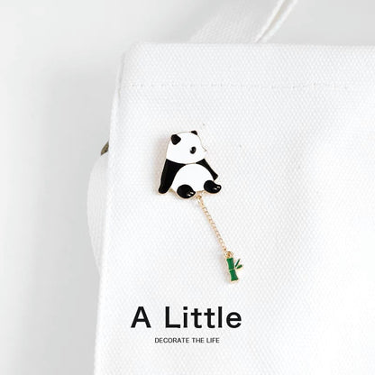 Cute Panda Plush Brooch Cartoon Animal Pin for Girls