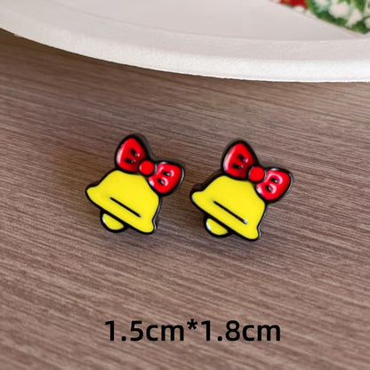 Cute Christmas Cartoon Character Earrings - Resin Drip Design