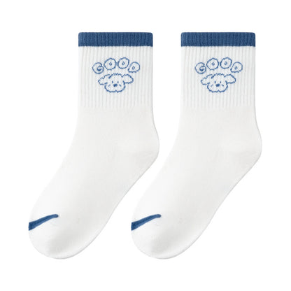 Color Block Cotton Mid-Calf Basketball Socks for Kids