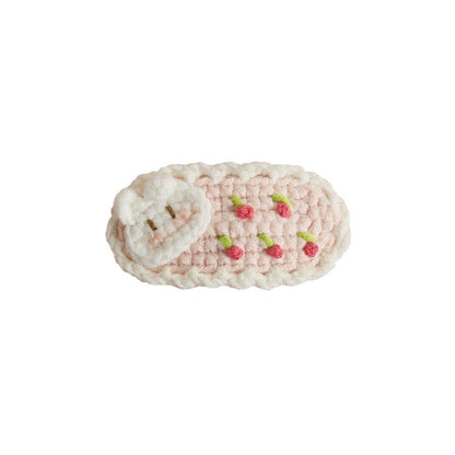 Sweet Handmade Crochet Bunny Hair Clip Cartoon Style Hair Accessory