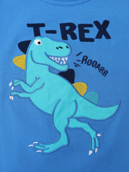 Trendy Dinosaur Cartoon Short Sleeve T-Shirt for Boys