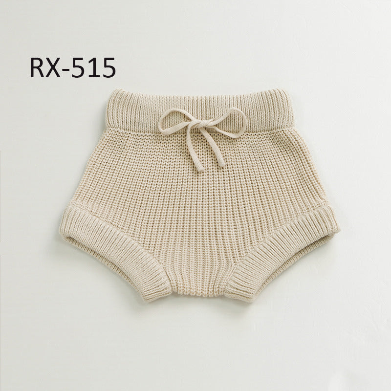 Hand-Knitted Baby Shorts Soft Cotton All-Season Unisex