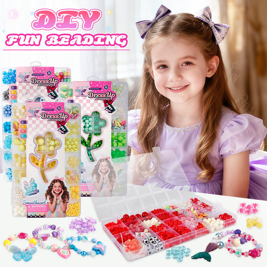 Diy Bead Craft Kit for Children - Necklace and Bracelet Making Set