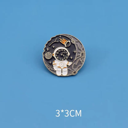 Astronaut Brooch Cute Cartoon Space Badge for Bags