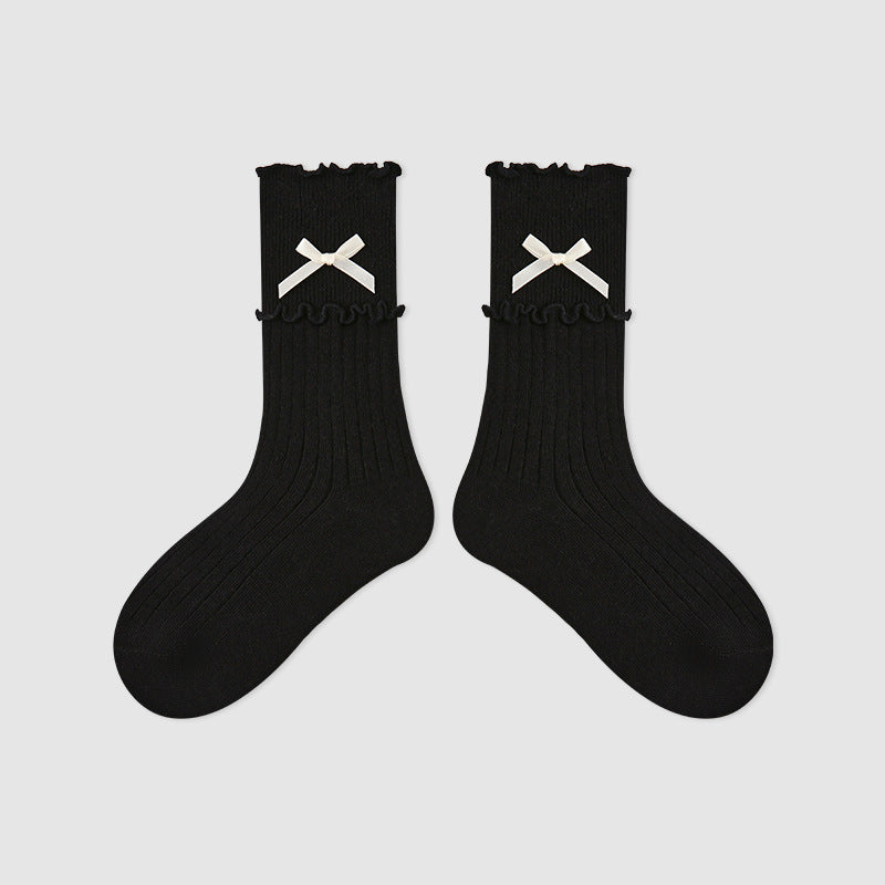 Kids Mid Calf Animal Embroidered Cotton Socks