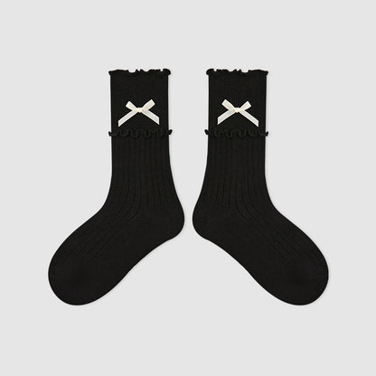 Kids Mid Calf Animal Embroidered Cotton Socks