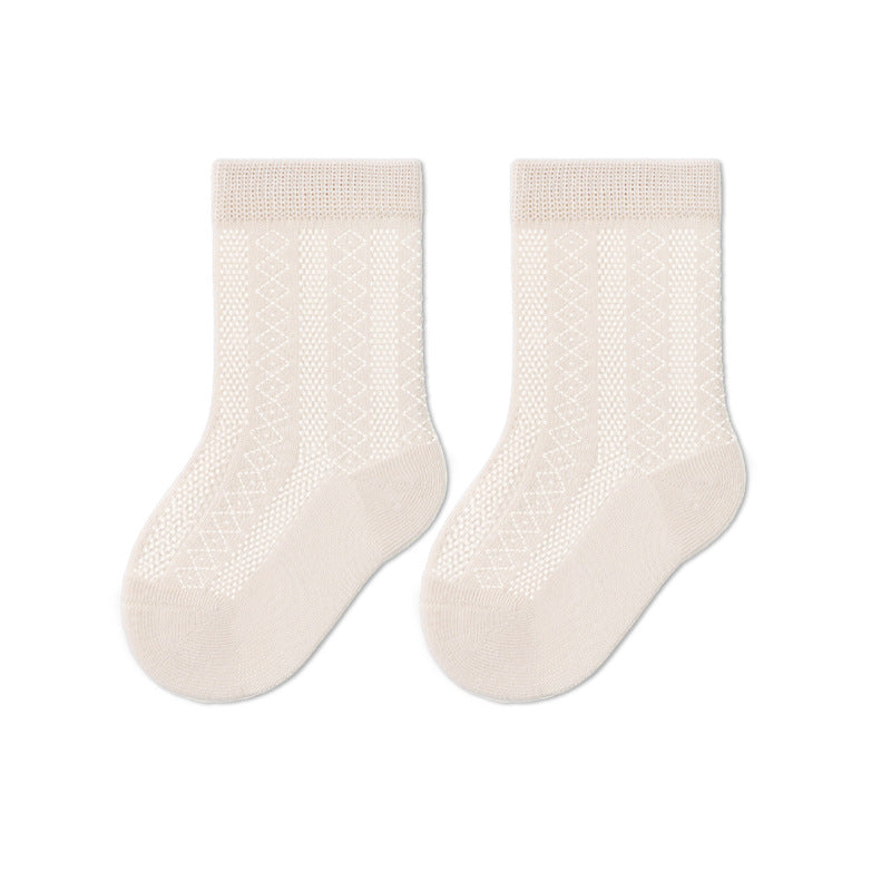 Baby Cotton Socks Breathable Mid-Calf Socks for Boys and Girls
