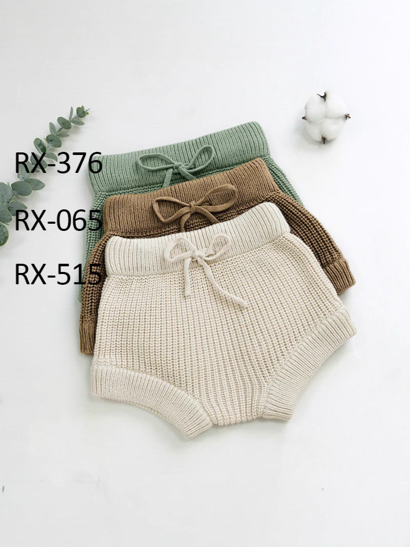 Hand-Knitted Baby Shorts Soft Cotton All-Season Unisex
