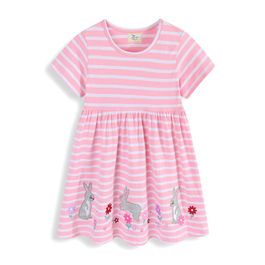 Knitted Summer Dress for Kids with Cartoon Print