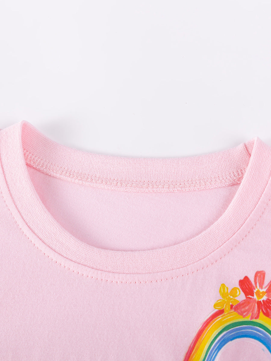 Adorable Floral Baby Outfit Summer Cotton Two-Piece Set