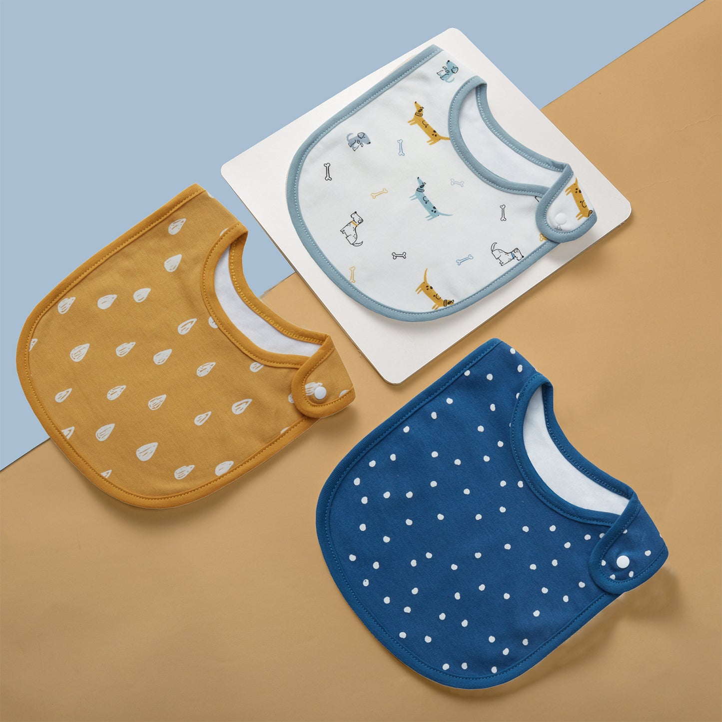 3-Pack Cartoon Baby Bibs Soft Cotton Waterproof Drool Bibs
