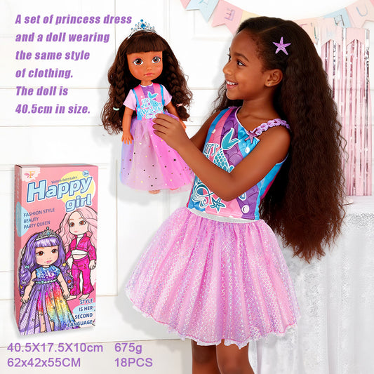 Princess Dress and Doll Outfit Set for Girls