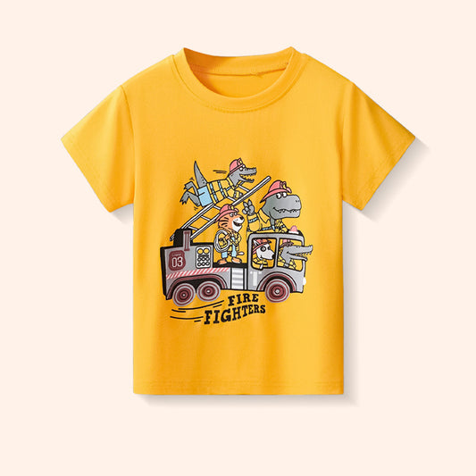 Animal Print Short Sleeve T-Shirt for Boys Casual Fashion