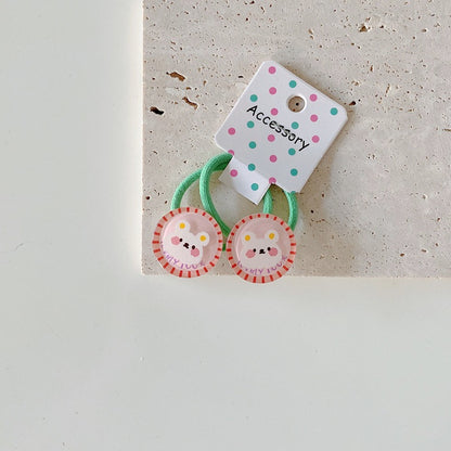 Cartoon Print Acrylic Hair Ties for Kids