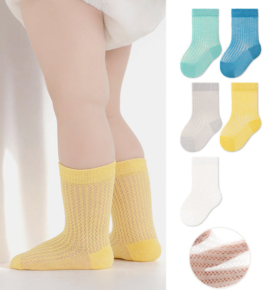 Breathable Cotton Baby Socks Unisex Mid-Calf Socks