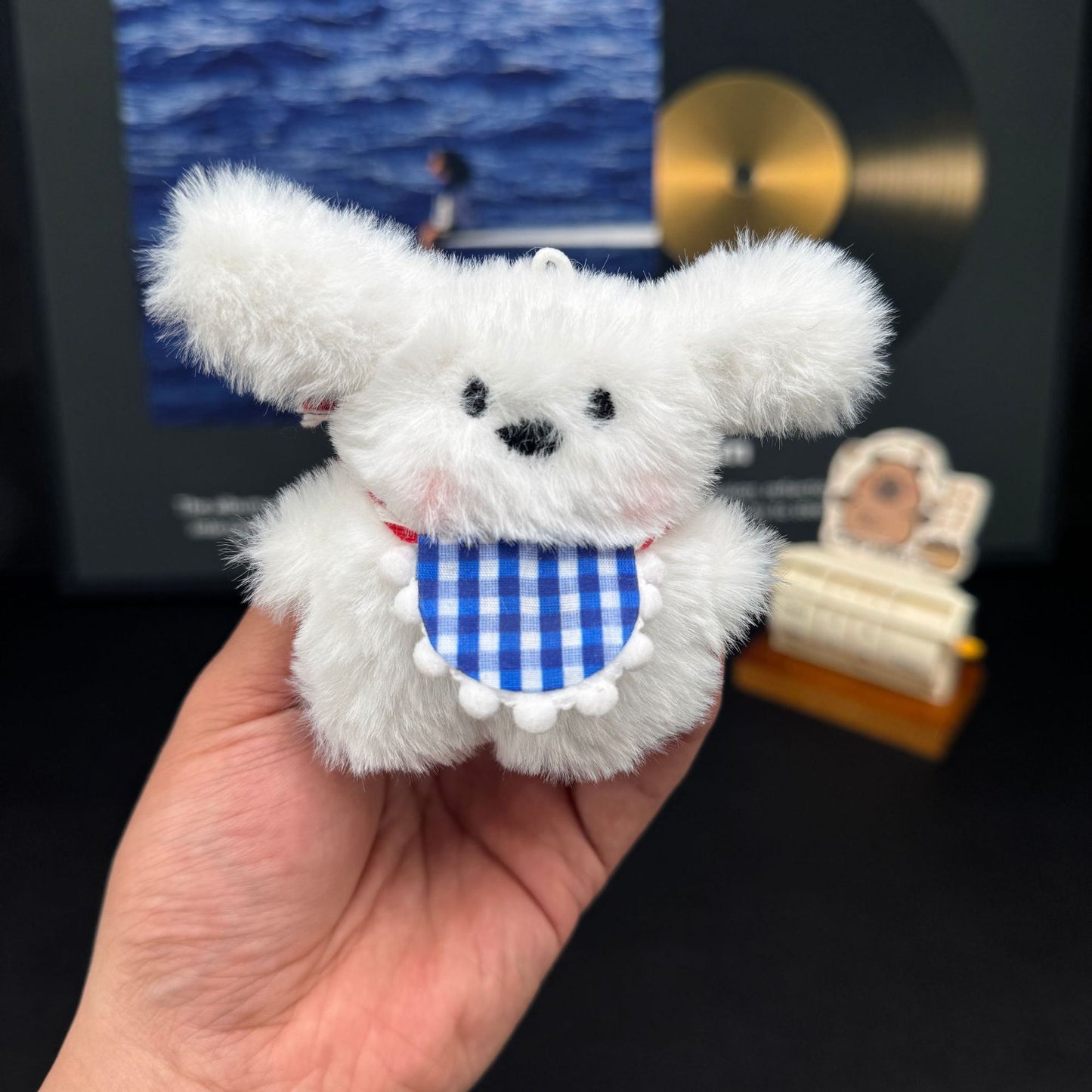 Cute Plush Rabbit Backpack With Bow And Dog Keychain