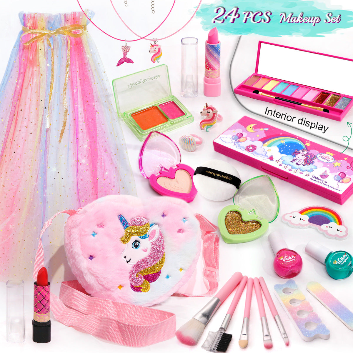 Girls' Makeup Play Set with Stylish Handbag