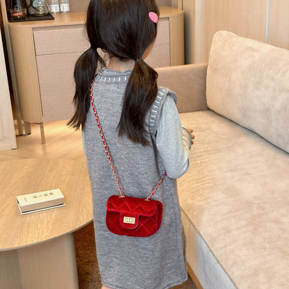 Trendy Velvet Mini Crossbody Bag for Kids