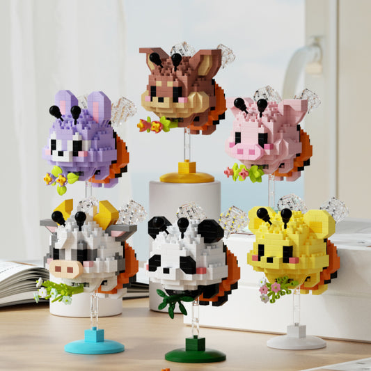 Bee Rattle Toy Building Blocks Educational Toy for Kids