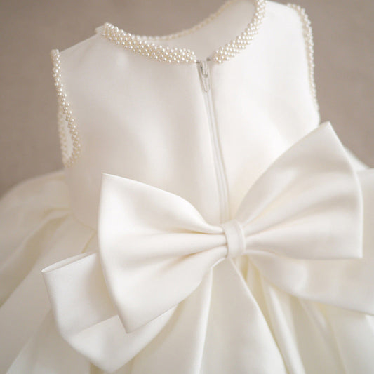 Girls' Elegant Linen Princess Birthday Dress