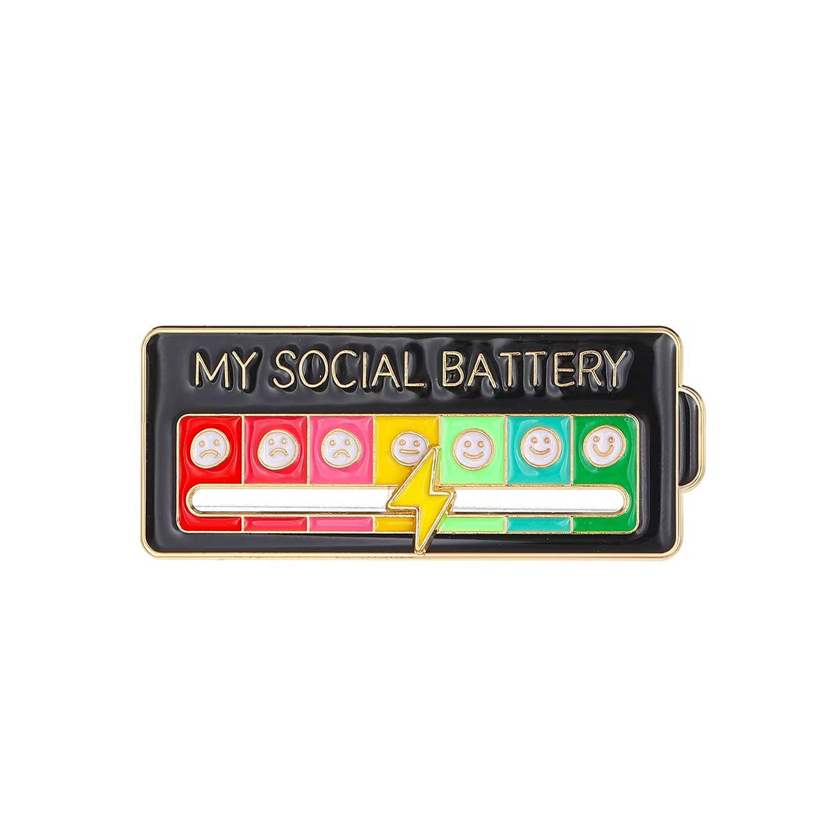 Mood Energy Transformation Brooch Smiley Face Metal Badge