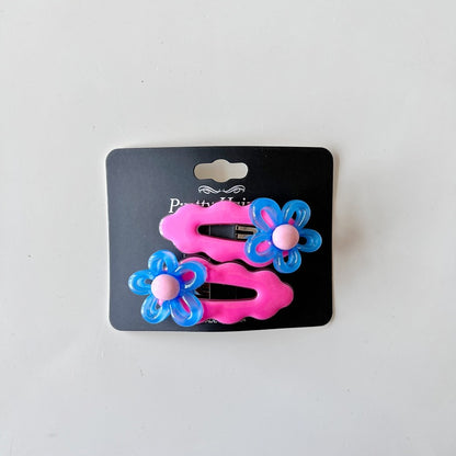 Colorful Wave Hair Clips for Kids - Cute Floral Design