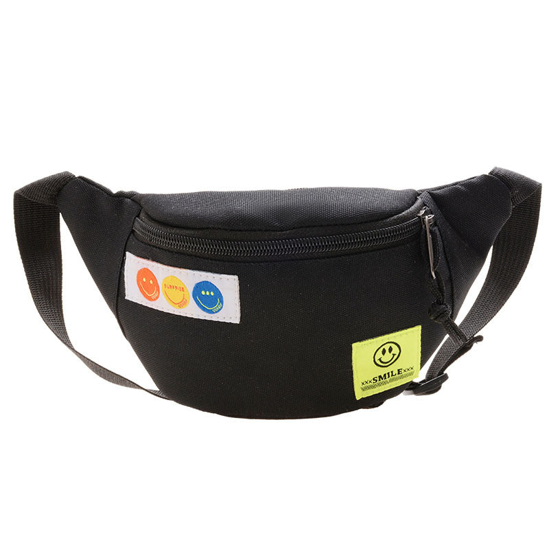 Trendy Smiley Face Kids Waist Bag Casual Crossbody Shoulder Bag