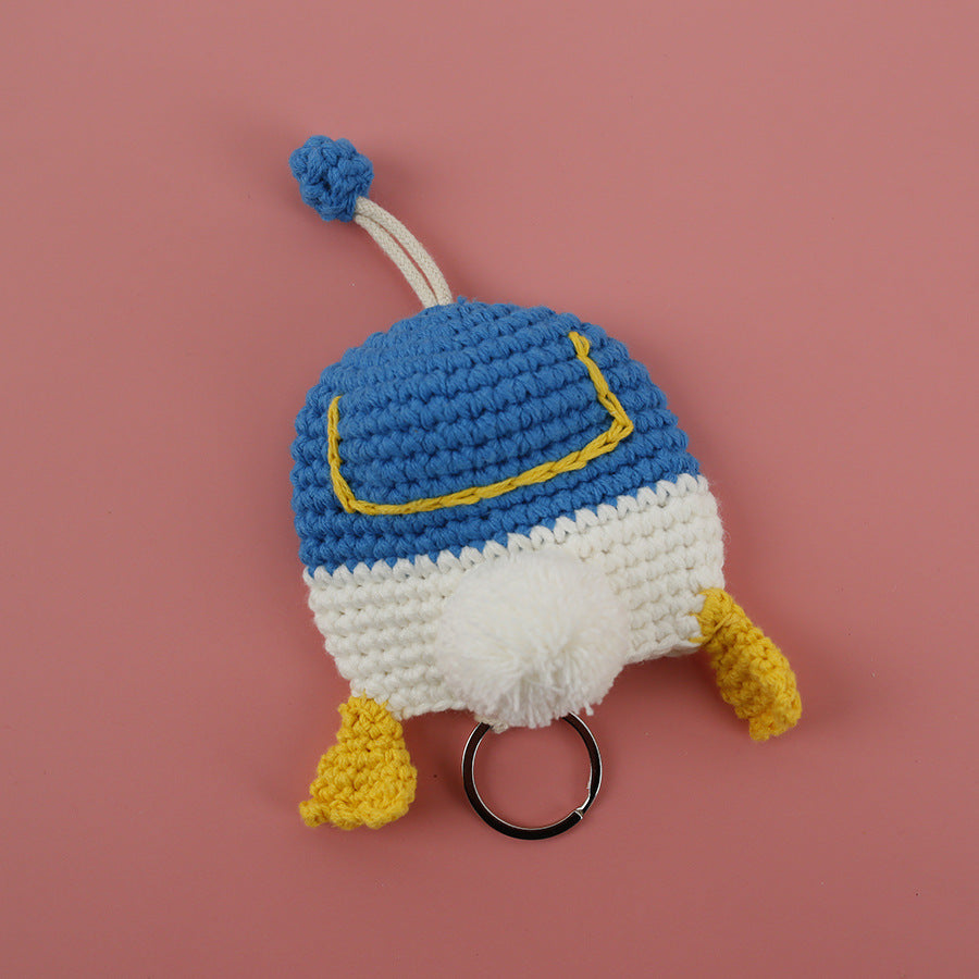 Handcrafted Cartoon Key Pouch Cute Duck Butt Knitted Key Holder