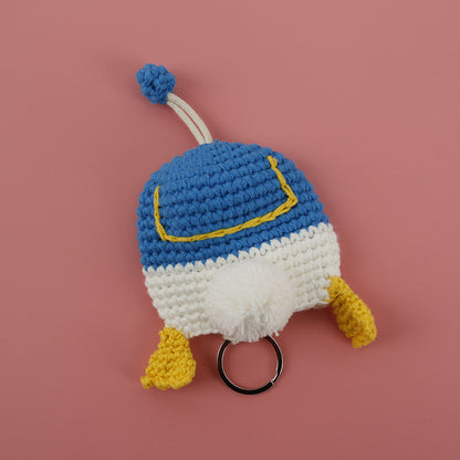 Handcrafted Cartoon Key Pouch Cute Duck Butt Knitted Key Holder