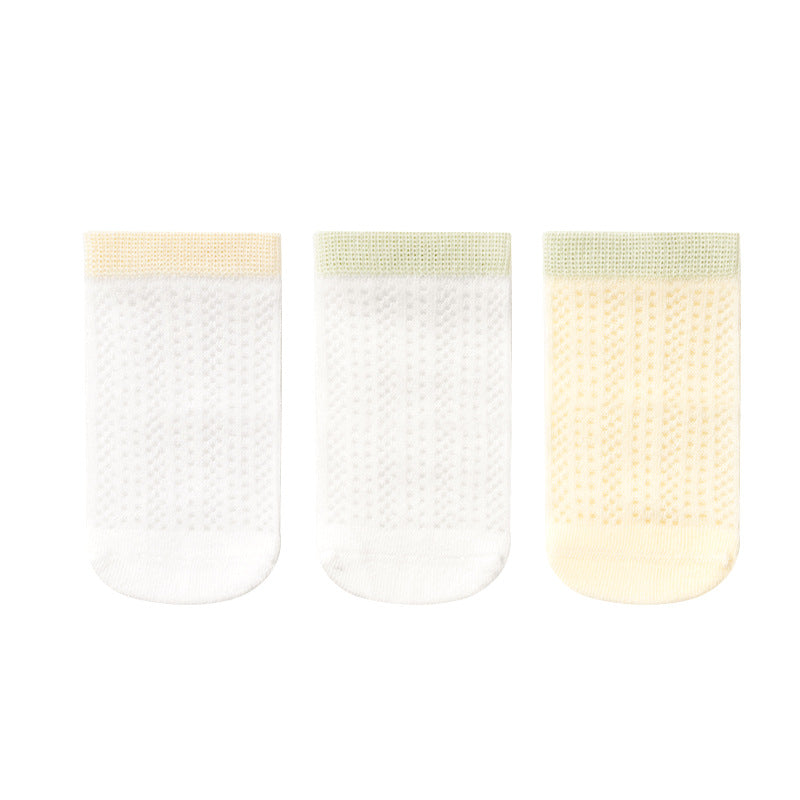 Kids Cotton Ankle Socks Breathable Lightweight Solid Colors