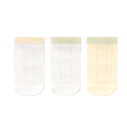 Kids Cotton Ankle Socks Breathable Lightweight Solid Colors
