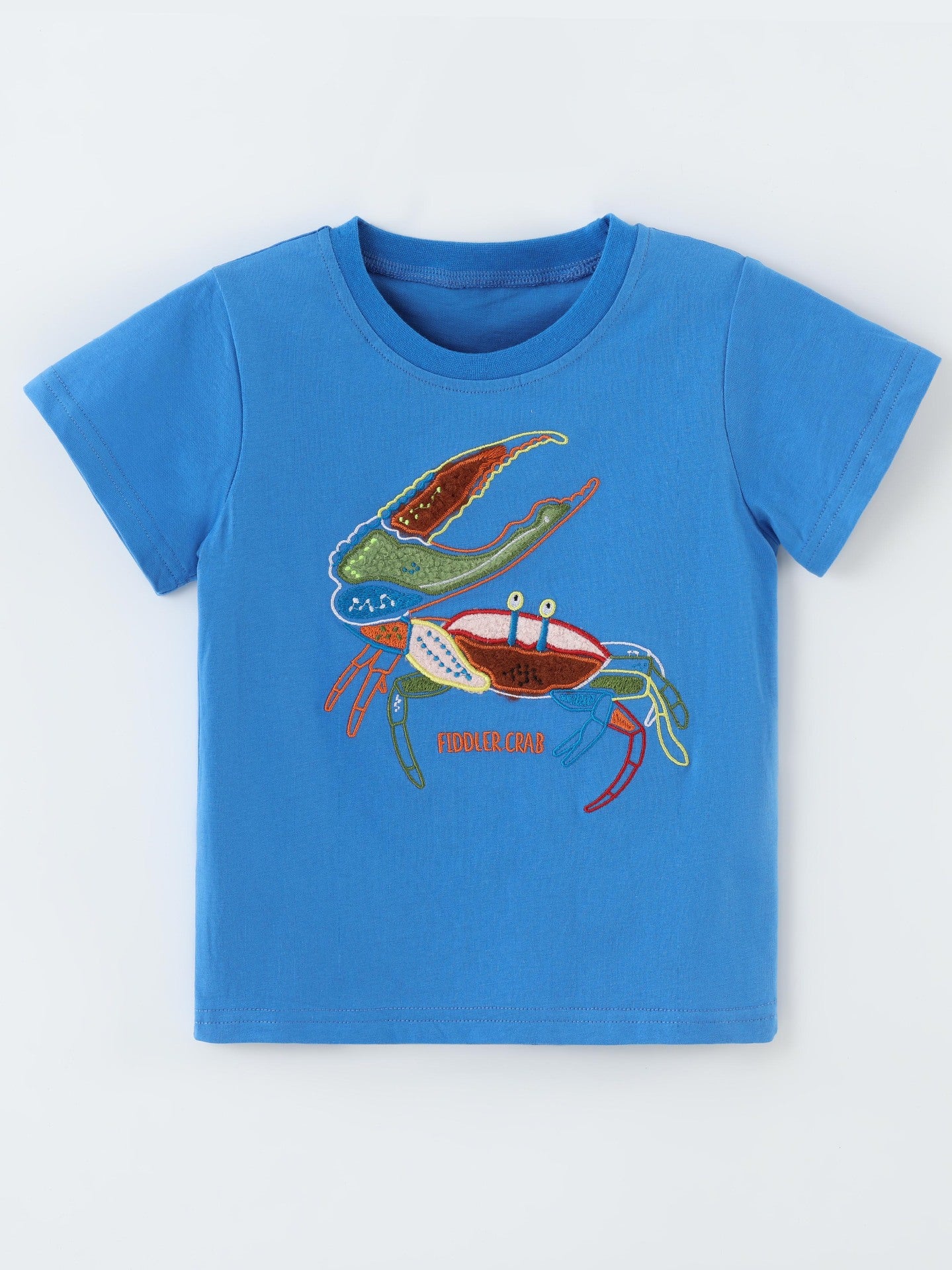 Kids' Crab Embroidered Short Sleeve T-Shirt