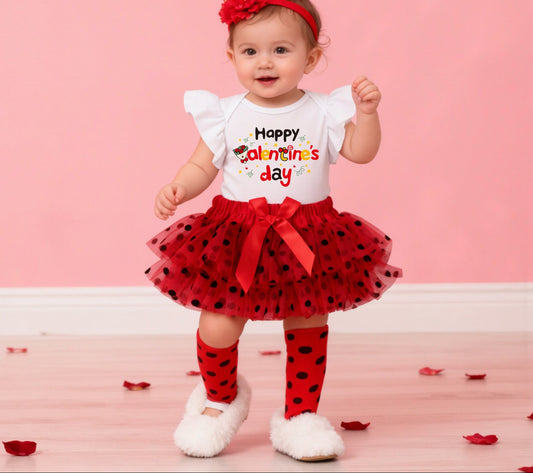Baby Girls' Cute Floral Letter Print Dress Set