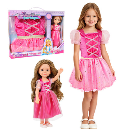 Princess Doll Dress-Up Playset - 32cm Rubber Doll Toy