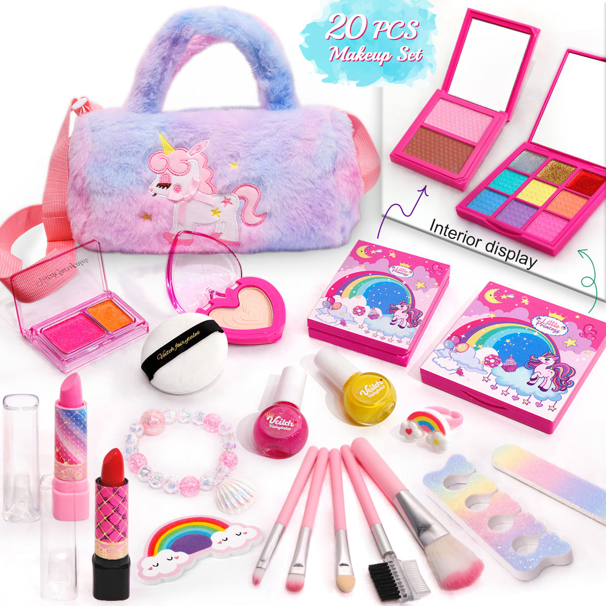 Girls' Makeup Play Set with Stylish Handbag