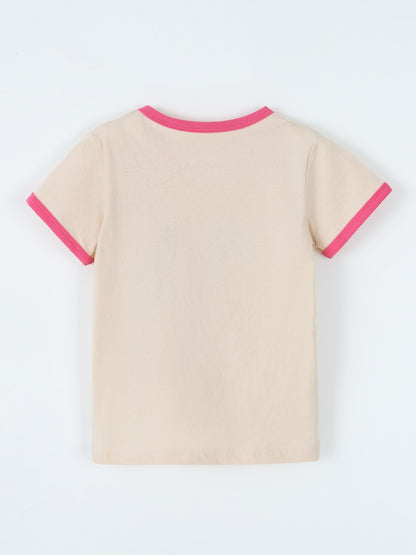 New Girls' Floral Print Short Sleeve T-Shirt