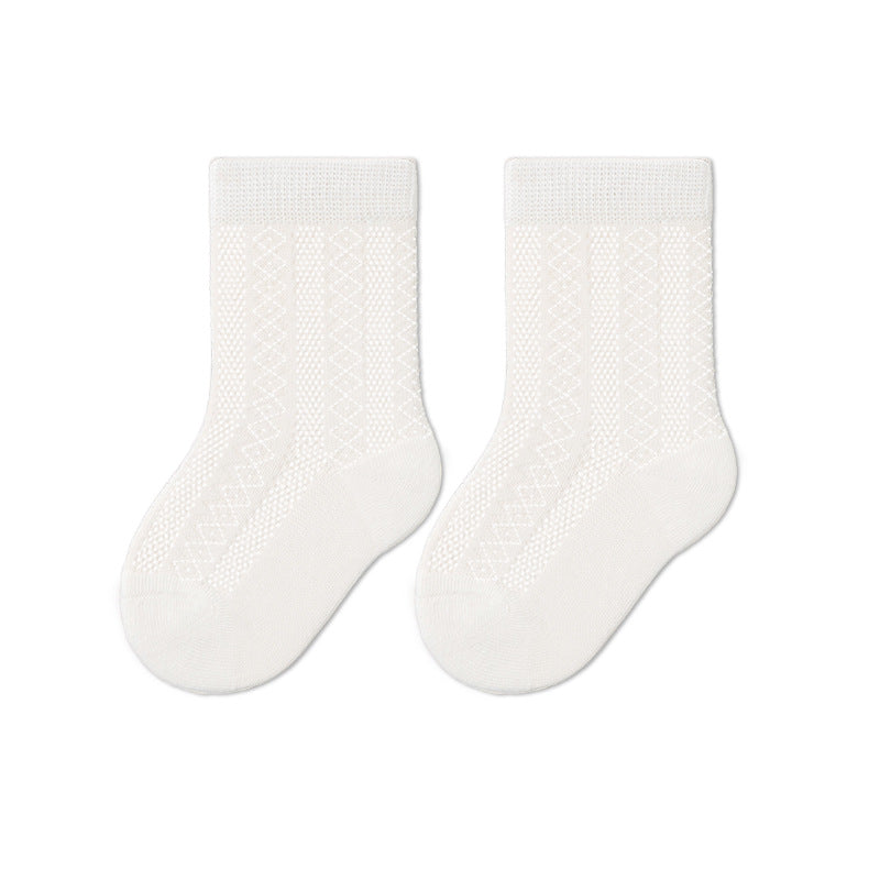 Baby Cotton Socks Breathable Mid-Calf Socks for Boys and Girls