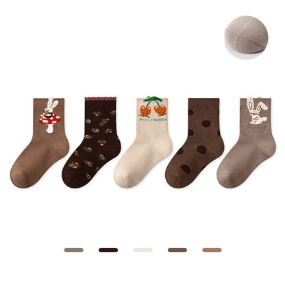 Kids Dot Colorblock Seamless Cotton Sport Socks